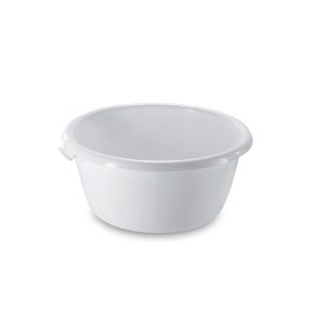 Mobil Plastic Bacinella Ovale Per Alimenti, Diametro 50 Cm, 15 Litri, In Polietilene PE, Colore Bianco Neutro, Con Manici