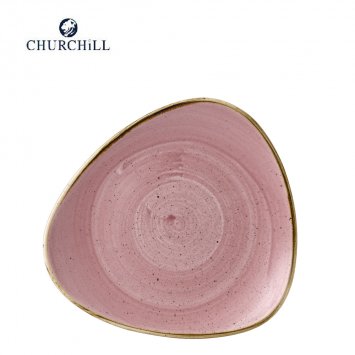PIATTO DESSERT TRIANGOLARE STONECAST PETAL PINK CM.22,90 CHURCHILL