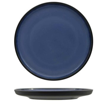 PIATTO PIANO MADEIRA CM.26,3 NORDIC NERO/BLU FENIXE