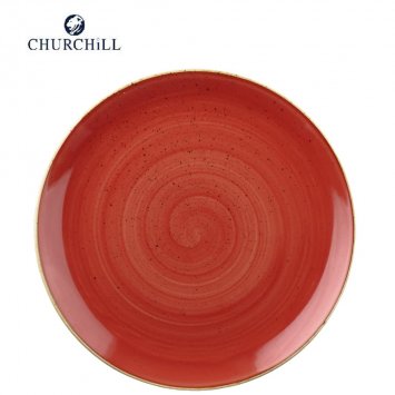 PIATTO PIANO STONECAST CM.28,8 BERRY RED CHURCHILL