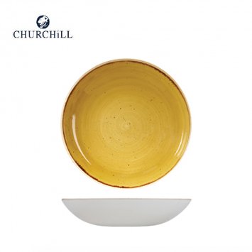 PIATTO FONDO STONECAST CM.24,8 COUP MUSTARD SEED YELLOW CHURCHILL