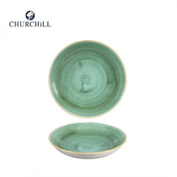 PIATTO FONDO STONECAST CM.24,8 COUP SAMPHIRE GREEN CHURCHILL