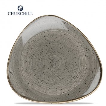 PIATTO TRIANGOLARE PIANO STONECAST CM.26,5 TRIANGLE PEPPERCORN GREY