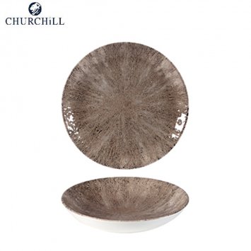 PIATTO FONDO STUDIO PRINTS STONE CM.18,2 COUP ZIRCON BROWN