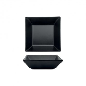 PIATTO FONDO BOSTON CM.17x17 STONEWARE NERO OPACO