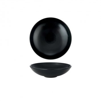 PIATTO FONDO MONACO Ø CM.19 STONEWARE NERO OPACO
