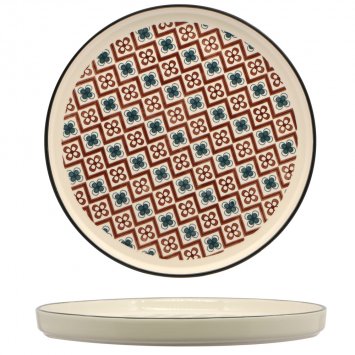 PIATTO NORDICO MOSAIK Ø CM.26,6 BROWN