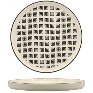 PIATTO NORDICO MOSAIK Ø CM.21 BLACK