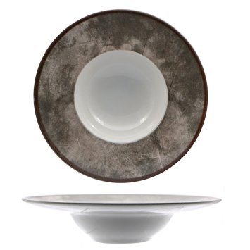 PIATTO PASTA NAPOLI K-BOWL BROWN SKETCH CM.27,5 SATURNIA