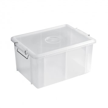 CONTENITORE PLASTICA SOVRAPPONIBILE BOX CON COPERCHIO CM.40X30 H.22 LT.20