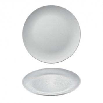 VASSOIO MELAMINA CM.40 ROTONDO BIANCO ZIGRINATO