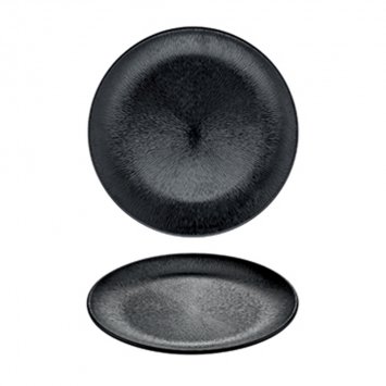 VASSOIO MELAMINA CM.40 ROTONDO NERO ZIGRINATO