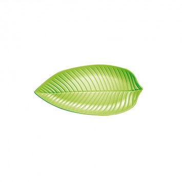PIATTO FOGLIA MELAMINA CM.53X29 VERDE