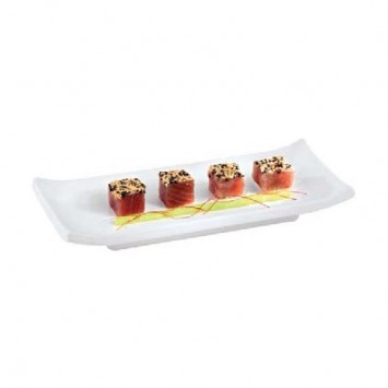 VASSOIO SUSHI MELAMINA BIANCO CM.22,5X9,5 H.3