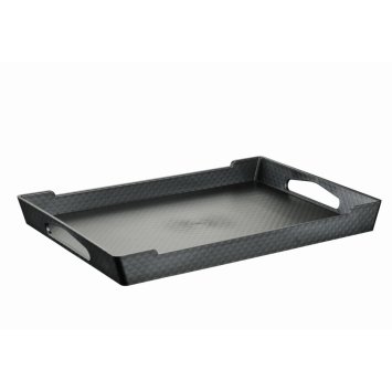 VASSOIO PLASTICA DIAMANTE CAPRI CM.51x35 H.5 NERO