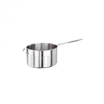 COLAPASTA INOX 1 MANICO Ø CM.18 CON GANCIO H.11 LT.3,2