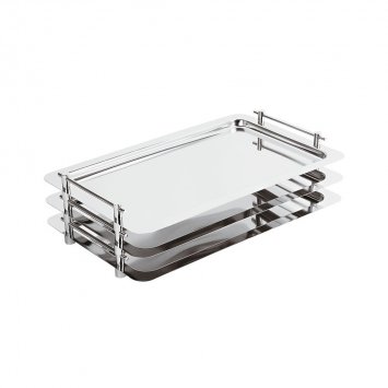 VASSOIO BUFFET INOX IMPILABILE CM.53X32,5 H.5