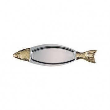 VASSOIO BUFFET INOX PESCE DORATO CM.94X26,5 ***