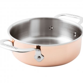 CASSERUOLA RAME BASSA 2 MANICI Ø CM.24 LT.3,6