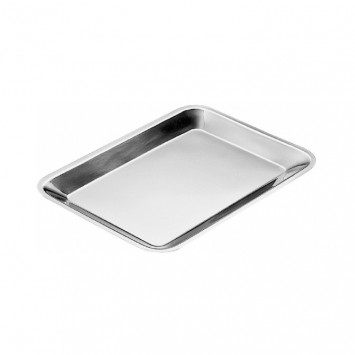 VASSOIO INOX RETTANGOLARE CM.34X21 H.2 BORDO ARROTONDATO