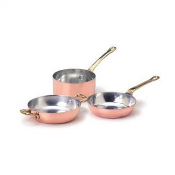 TEGAMINO A SERVIRE IN RAME 2 MANIGLIE Ø CM.14 H.4 TEGAMINO