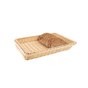 CESTO PANE CM.32,5x26,5 H.10 GN 1/2 IN POLYRATTAN DOPPIA TRAMA