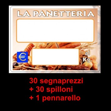 SEGNAPREZZI BIFACCIALI PANETTERIA MM.83X113 PZ.30