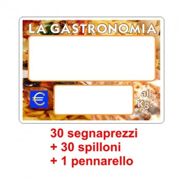 SEGNAPREZZI BIFACCIALI GASTRONOMIA MM.83X113 PZ.30