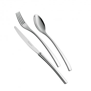 COLTELLO TAVOLA ONDA MM.4 MANICO PIENO ACCIAIO 18/10