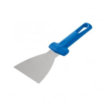 SPATOLA INOX CM.10 TRIANGOLARE MANICO BLU GI.METAL