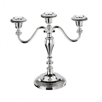 CANDELABRO ARGENTATO CON 3 LUCI H.25 PADERNO