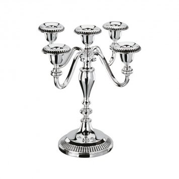 CANDELABRO ARGENTATO CON 5 LUCI H.25 PADERNO