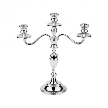 CANDELABRO ARGENTATO CON 3 LUCI H.39 PADERNO