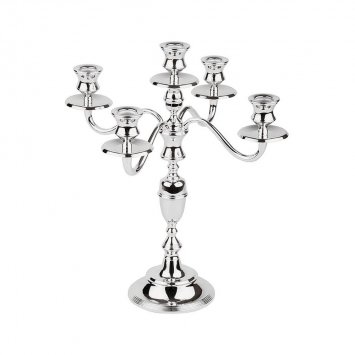 CANDELABRO ARGENTATO CON 5 LUCI H.39 PADERNO