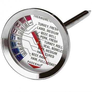 TERMOMETRO ARROSTI INOX CON SONDA RANGE +54+88°C
