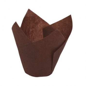 PIROTTINI PER MUFFIN MONO TULIP CUP MARRONE PZ.180