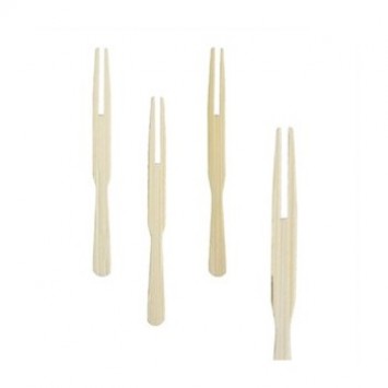 FORCHETTINE LEGNO BAMBOO 2 PUNTE CM.8,5 PZ.500