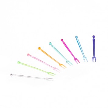 FORCHETTINE PARTY 2 PUNTE CM.8,5 COLORI ASSORTITI KG.1 PZ.1724