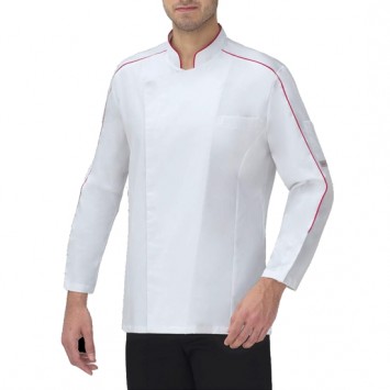 GIACCA CUOCO LIVORNO BIANCA FILO ROSSO