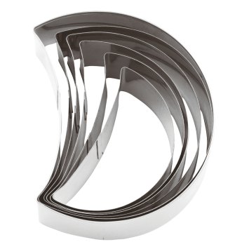 SET TAGLIAPASTA INOX FORMA MEZZALUNA PEZZI 6