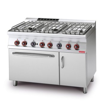 CUCINA 70 6 FUOCHI GAS FORNO 2/1 120X70X90