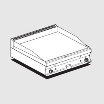 FRY TOP 60 GAS LISCIO CROMATO CM.80X60X28