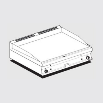 FRY TOP 60 GAS LISCIO CROMATO CM.100X60X28