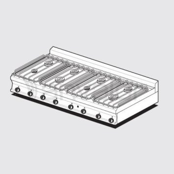PIANO COTTURA URA GAS 8 FUOCHI BANCO CM.160X70X28