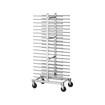 CARRELLO INOX PORTATEGLIE CM.60x40 CON PIOLI 40 TEGLIE