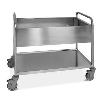 CARRELLO INOX PER SBARAZZO CON 3 BACINELLE GN 1/1 E 1 RIPIANO
