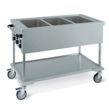 CARRELLO INOX BAGNOMARIA 4 GN.1/1 INDIPENDENTI 600 W
