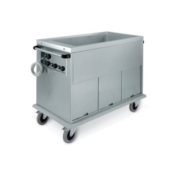 CARRELLO INOX BAGNOMARIA ARMADIO 3 GN.1/1 VANI RISCALDATI