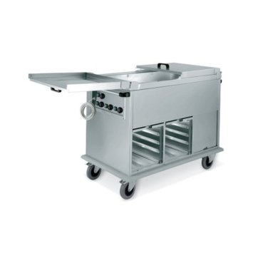 CARRELLO INOX BAGNOMARIA ARMADIO CHIUSO VANI RISCALDATI
