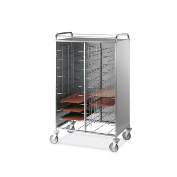 CARRELLO INOX PORTAVASSOI UNIVERSALI 20 VASSOI PANNELLATO INOX